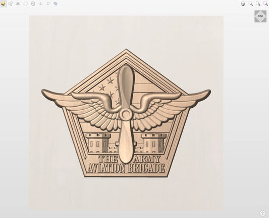 CNC File I  US Army Army Aviation Brigade Patch 3D Model I  RathTech Design My Store