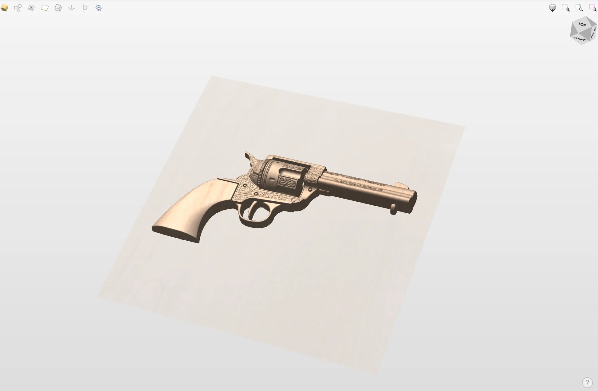 CNC File I  Colt Peacemaker Revolver Engraved Pistol 3D Model I  RathTech Design My Store