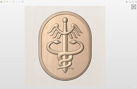 CNC File I  US Army Medical Command Patch 3D Model I  RathTech Design My Store
