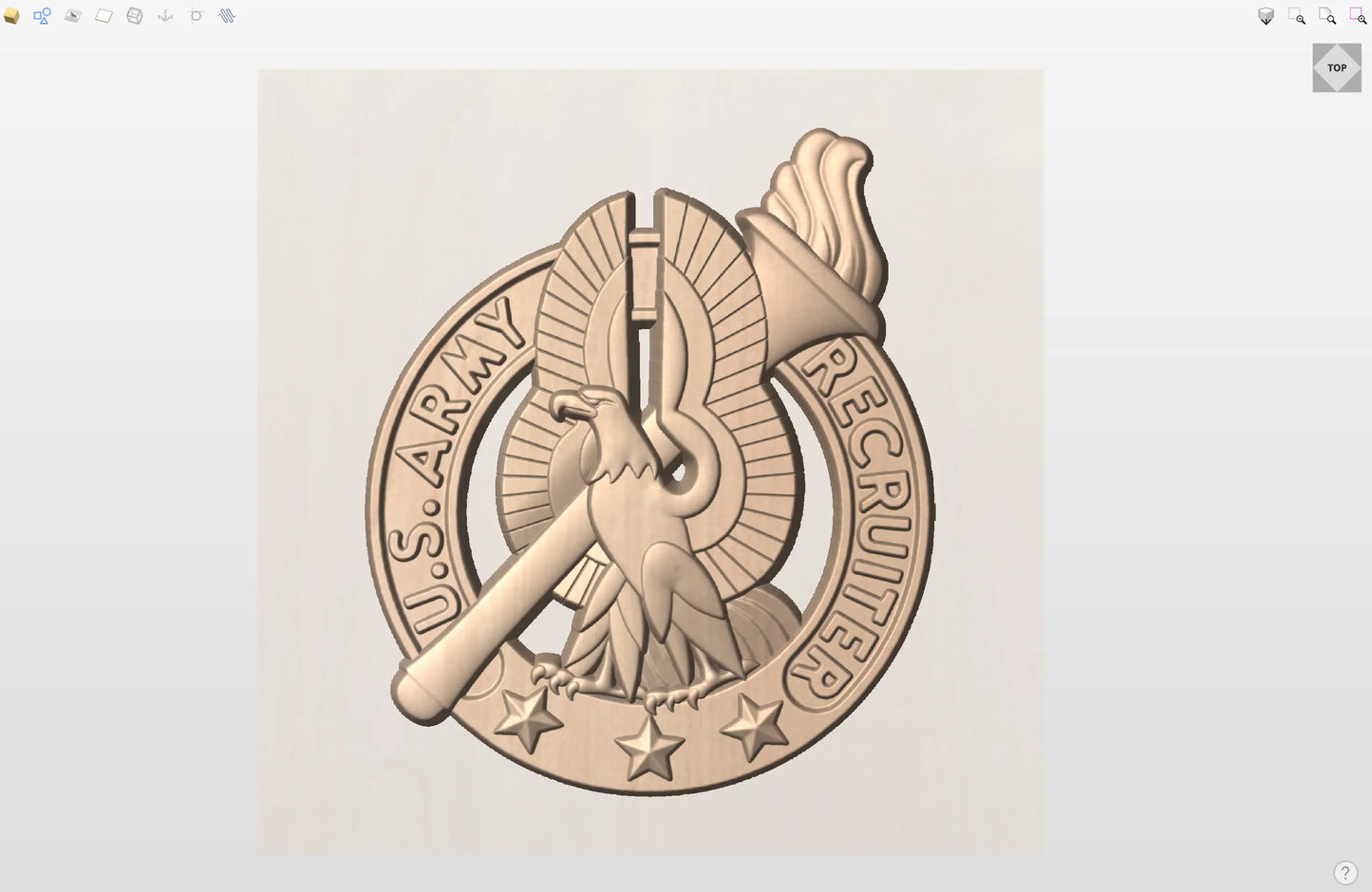 CNC File I  US Army Recruiter Badge 3D Model I  RathTech Design My Store