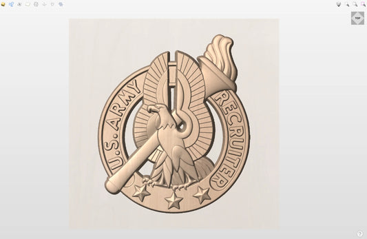 CNC File I  US Army Recruiter Badge 3D Model I  RathTech Design My Store