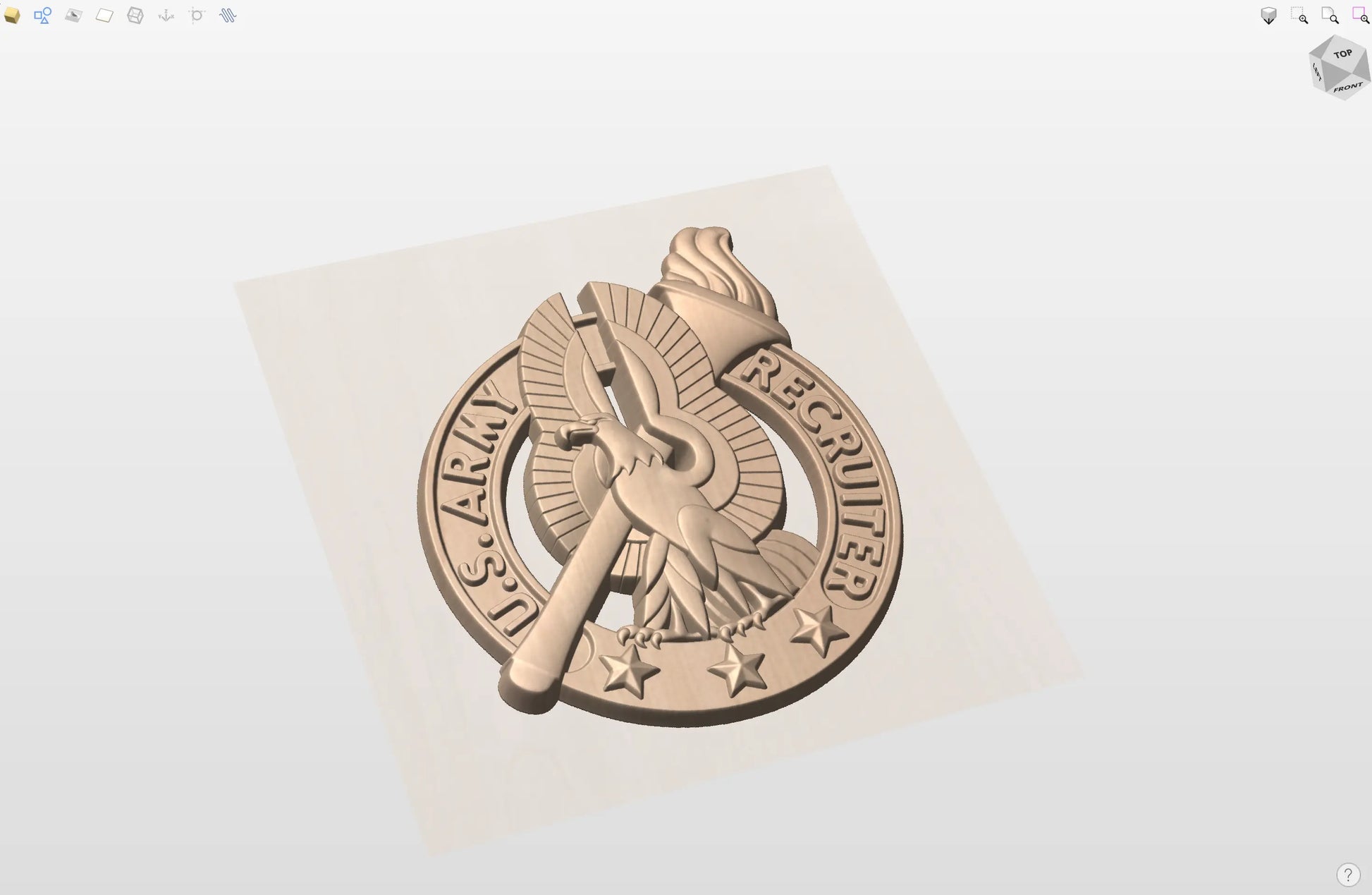 CNC File I  US Army Recruiter Badge 3D Model I  RathTech Design My Store