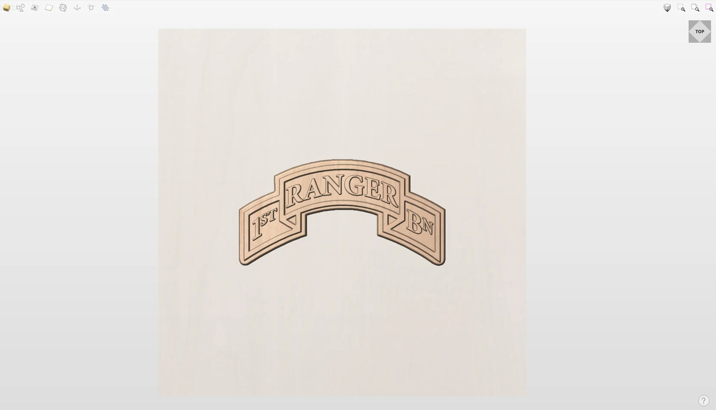 CNC File I US Army 1st Battalion Ranger Scroll 3D Model I  RathTech Design My Store