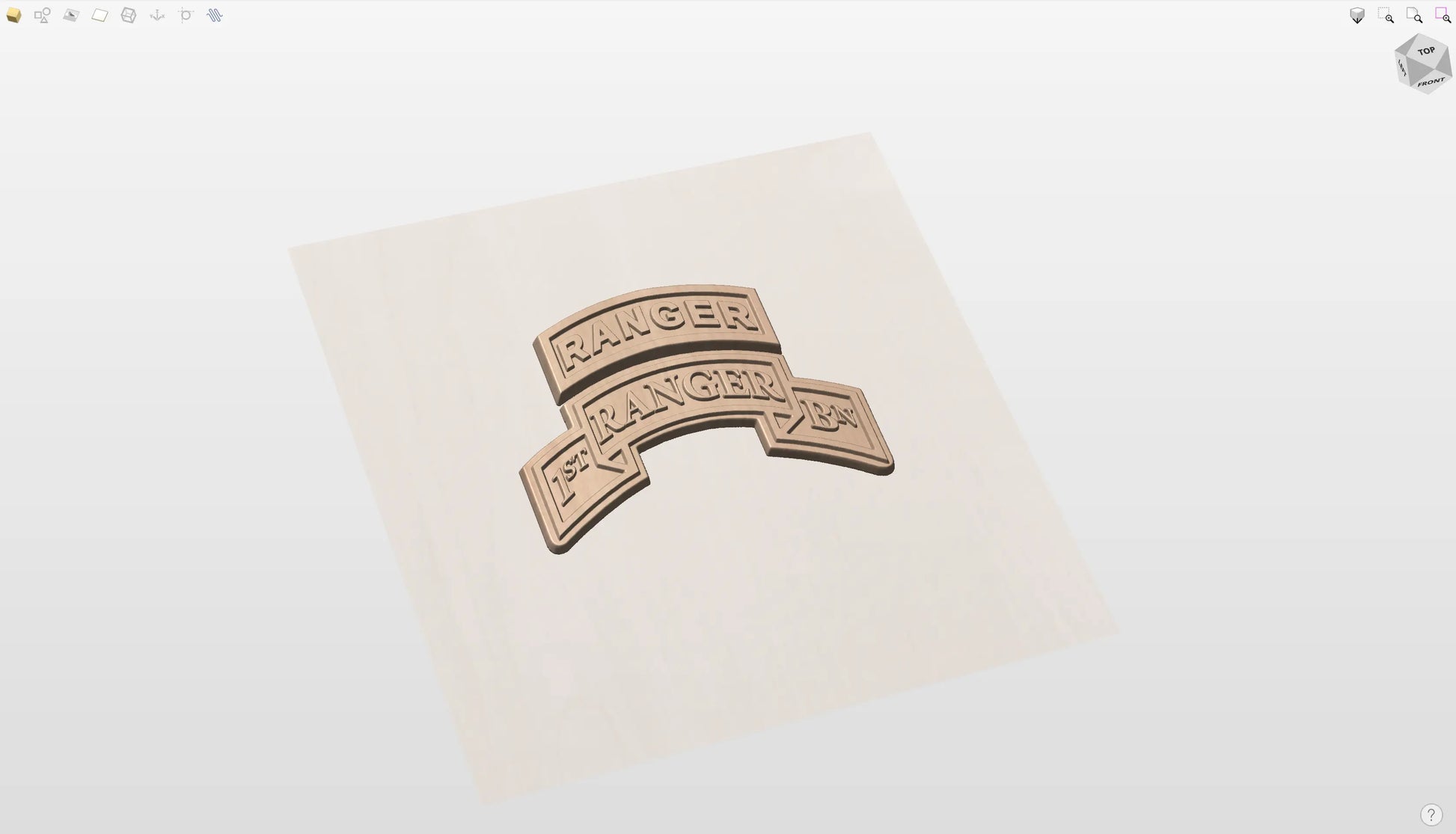 CNC File I US Army 1st Battalion Ranger Tab & Scroll 3D Model I  RathTech Design My Store