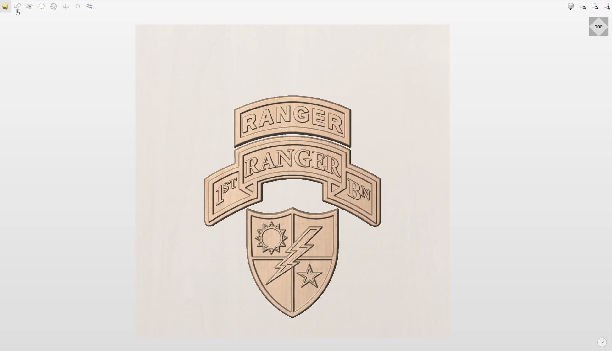 CNC File I US Army 1st Battalion Ranger Tab, Scroll, & Unit Patch 3D Model I  RathTech Design My Store
