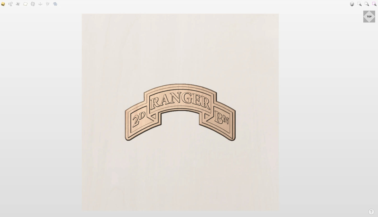 CNC File I US Army 2nd Battalion Ranger Scroll 3D Model I  RathTech Design My Store