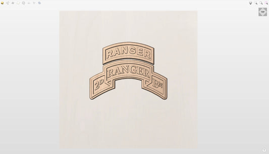CNC File I US Army 2nd Battalion Ranger Tab & Scroll 3D Model I  RathTech Design My Store