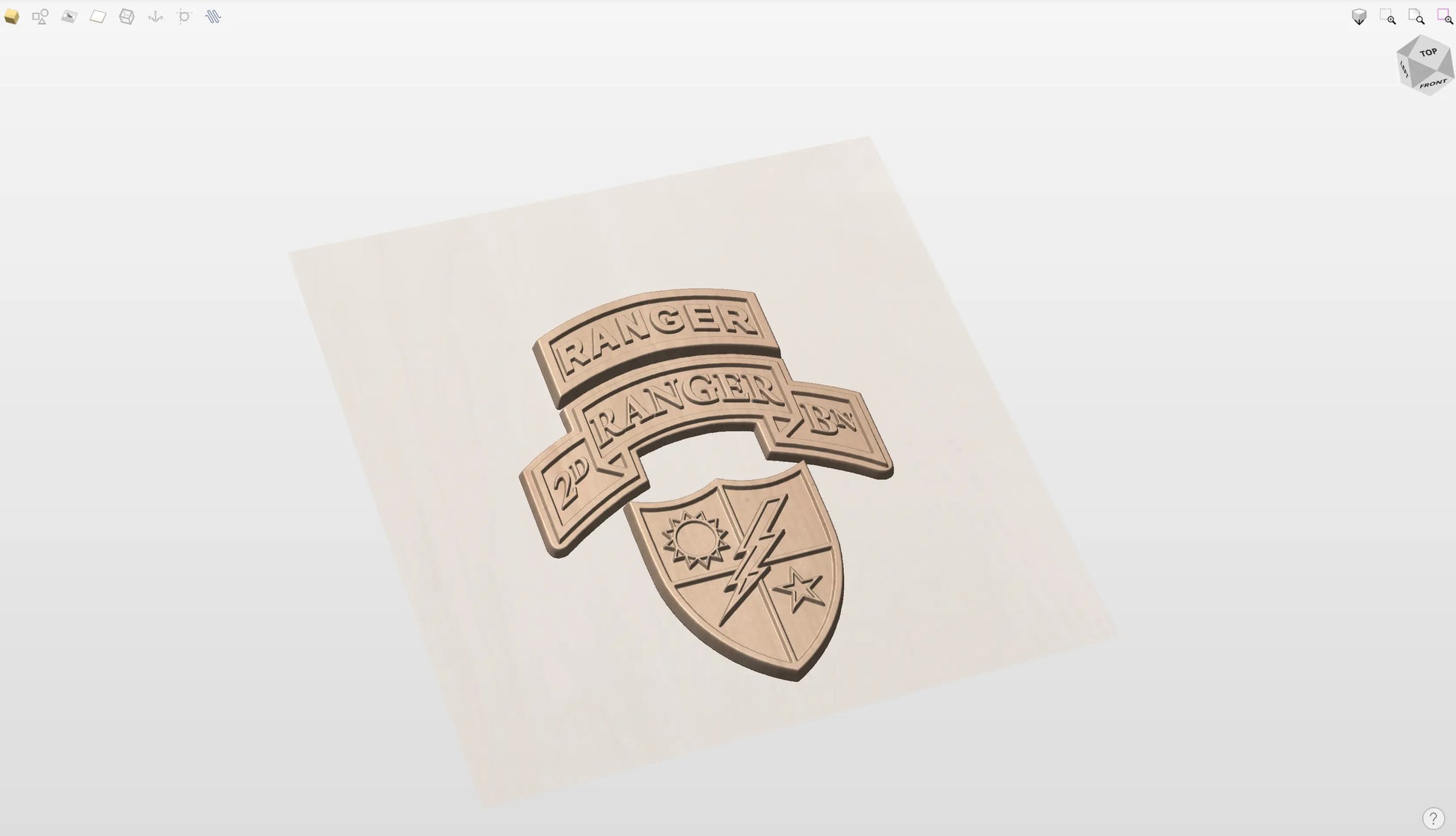 CNC File I US Army 2nd Battalion Ranger Tab, Scroll, & Unit Patch 3D Model I  RathTech Design My Store