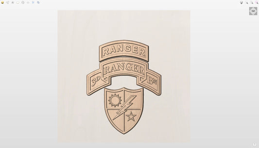 CNC File I US Army 3rd Battalion Ranger Tab, Scroll, & Patch 3D Model I  RathTech Design My Store