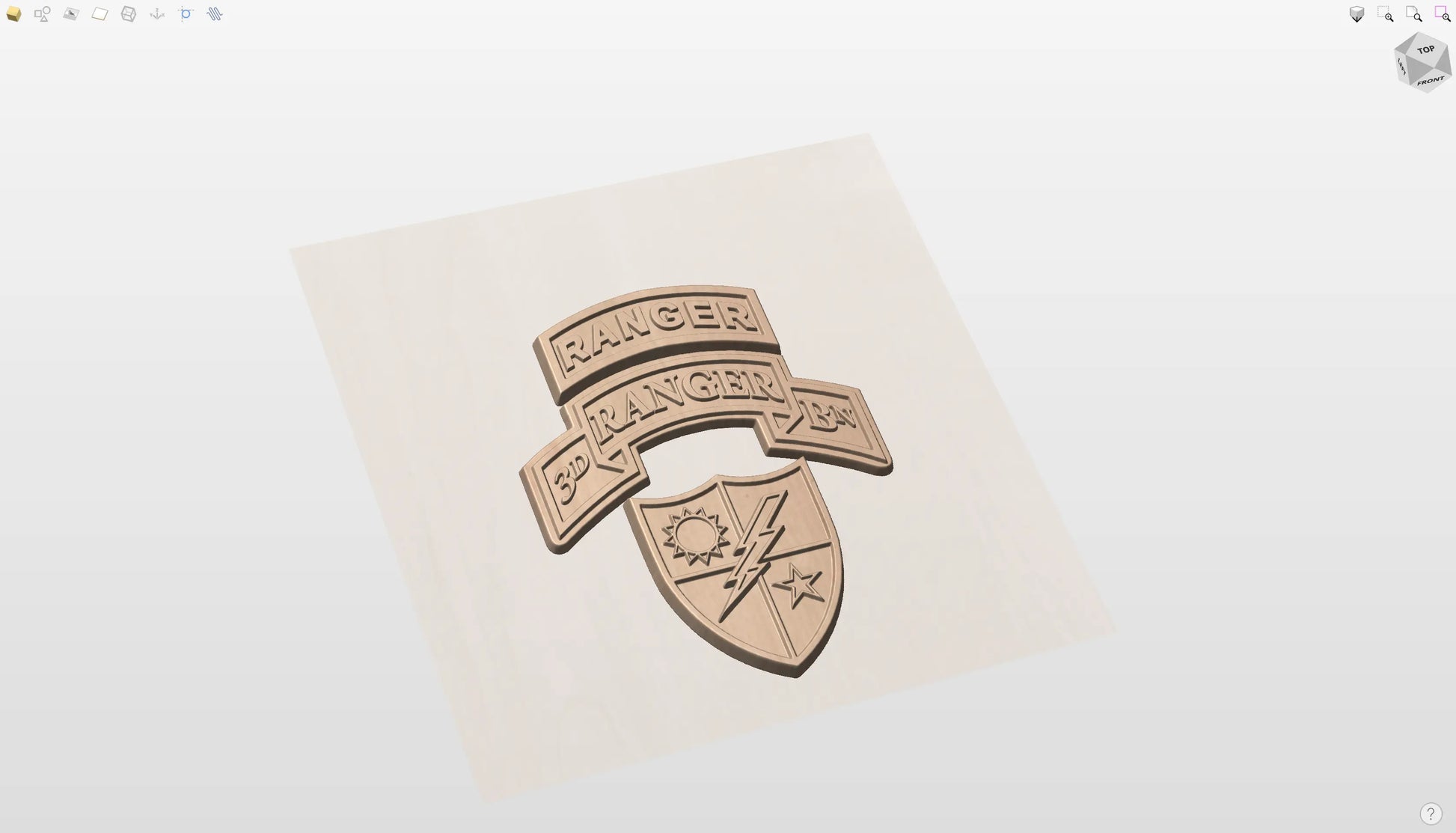 CNC File I US Army 3rd Battalion Ranger Tab, Scroll, & Patch 3D Model I  RathTech Design My Store