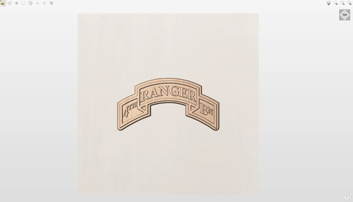 CNC File I US Army 4th Battalion Ranger Scroll 3D Model I  RathTech Design My Store