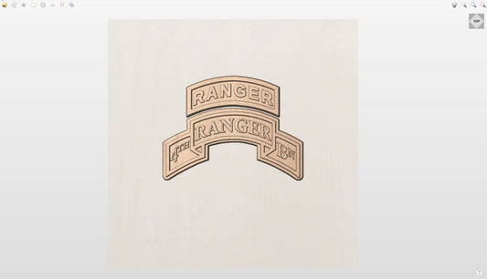 CNC File I US Army 4th Battalion Ranger Tab & Scroll 3D Model I  RathTech Design My Store