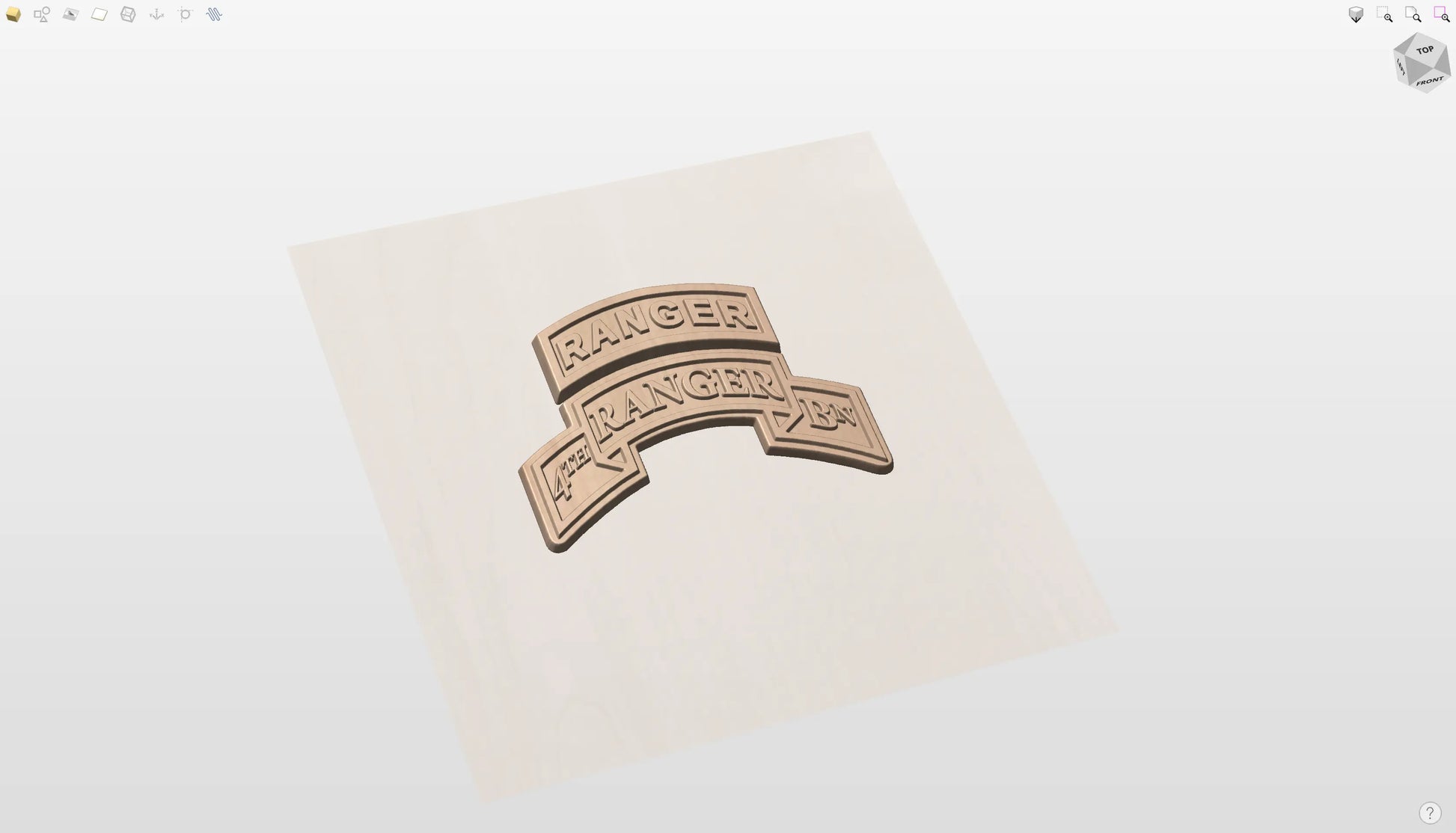 CNC File I US Army 4th Battalion Ranger Tab & Scroll 3D Model I  RathTech Design My Store