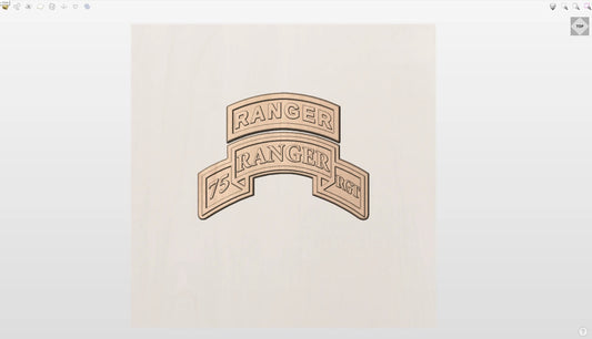 CNC File I US Army 75th Ranger Regiment Tab & Scroll 3D Model I  RathTech Design My Store