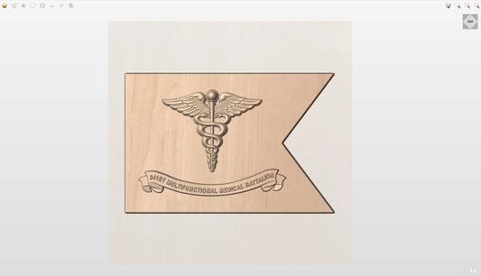 CNC File I  US Army 341st Multifunctional Medical Battalion Guidon3D Model I  RathTech Design My Store