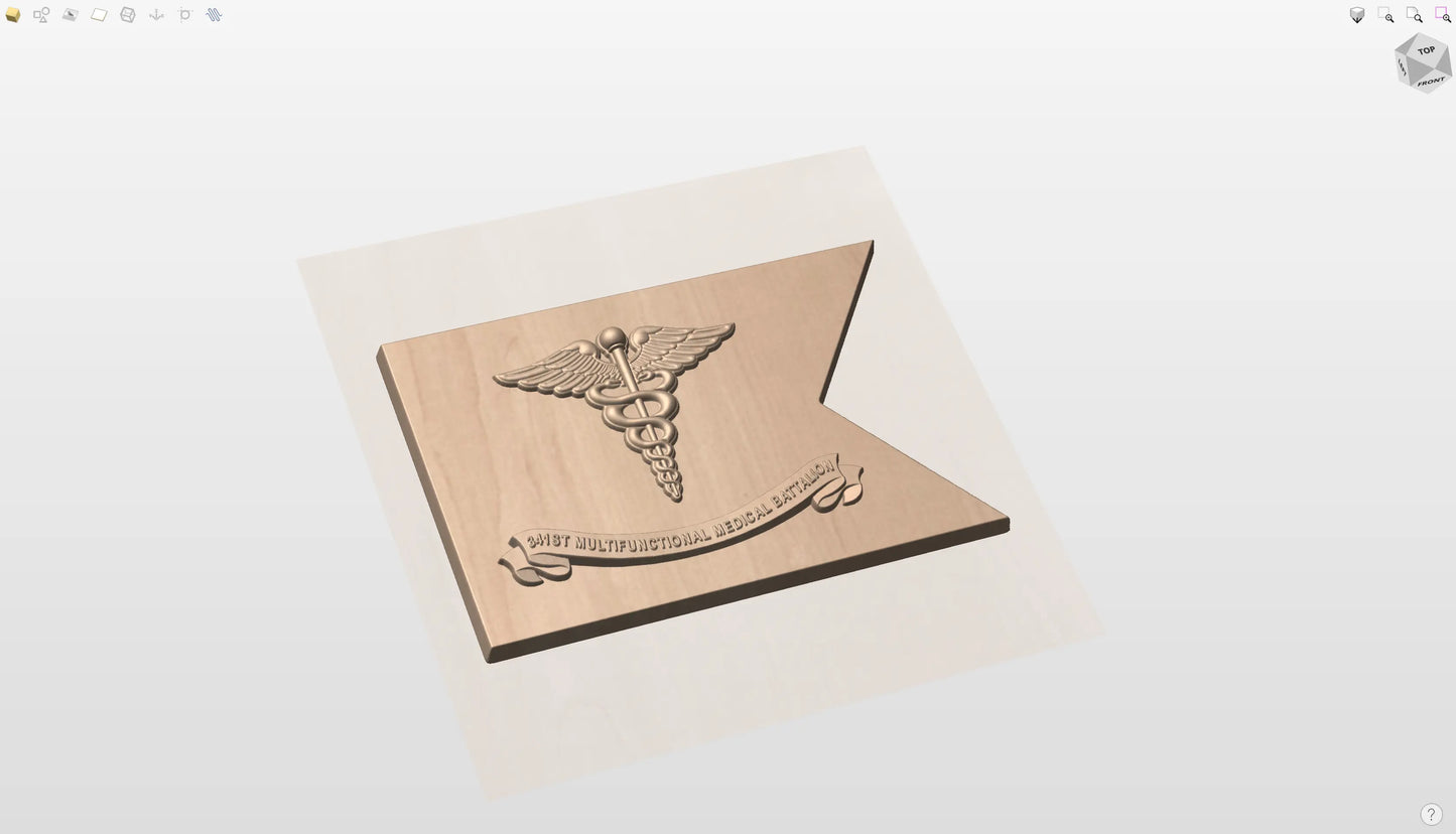 CNC File I  US Army 341st Multifunctional Medical Battalion Guidon3D Model I  RathTech Design My Store