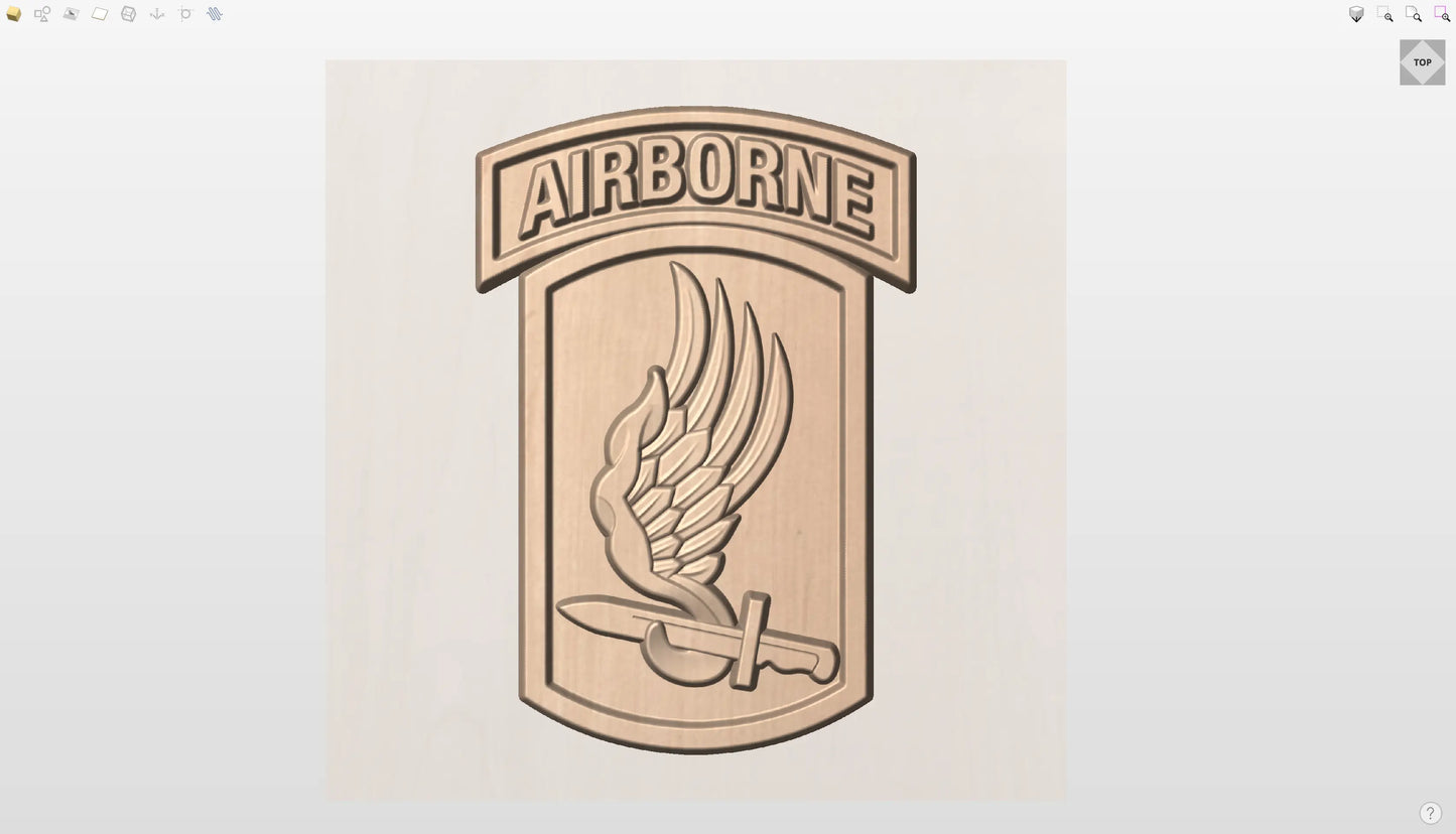 CNC File I  US Army 173rd Airborne Brigade Unit Patch 3D Model I  RathTech Design My Store