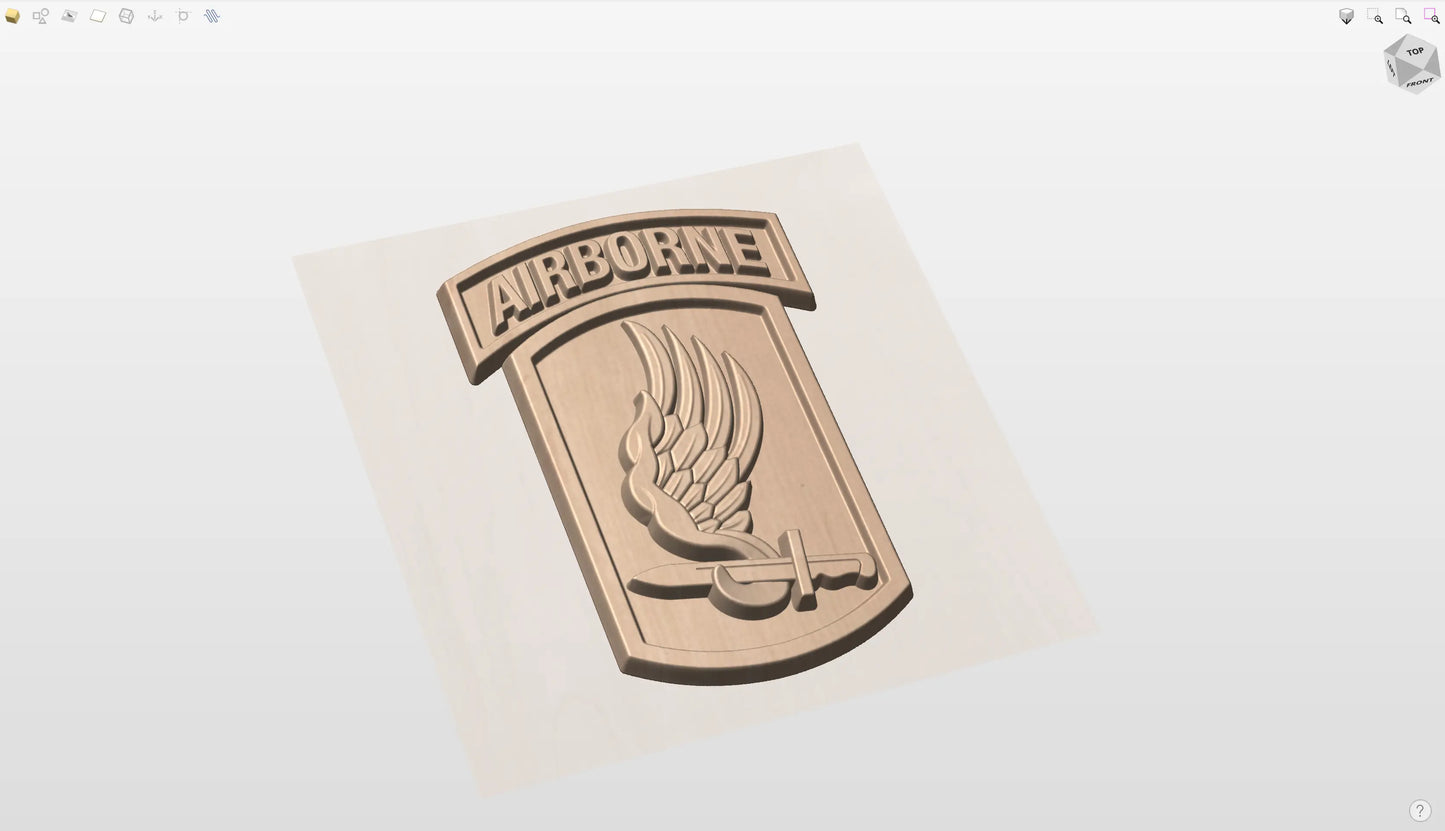 CNC File I  US Army 173rd Airborne Brigade Unit Patch 3D Model I  RathTech Design My Store