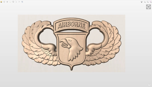 CNC File I  US Army 101st Airborne Division Unit Patch with Wings 3D Model I  RathTech Design My Store