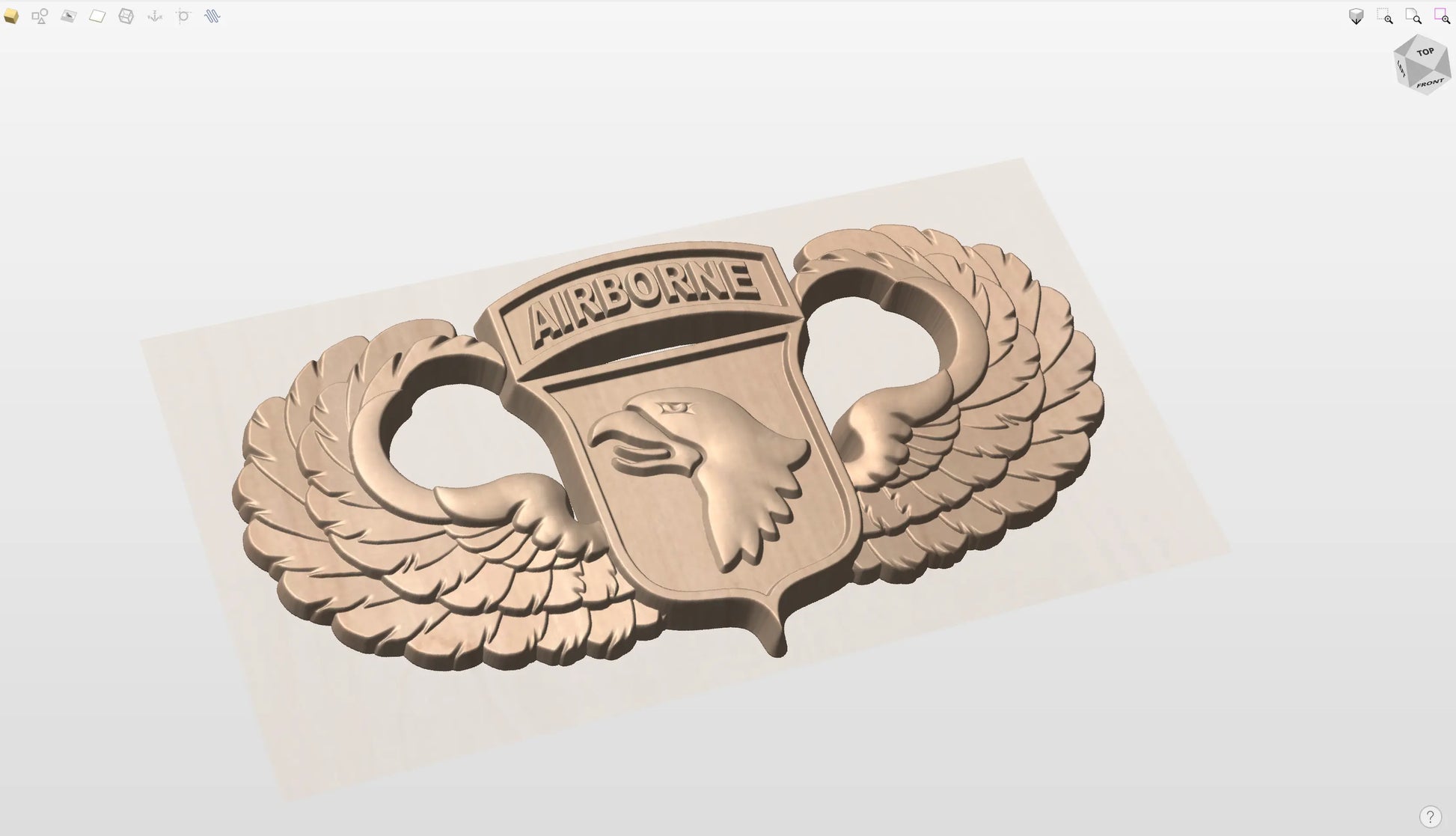 CNC File I  US Army 101st Airborne Division Unit Patch with Wings 3D Model I  RathTech Design My Store