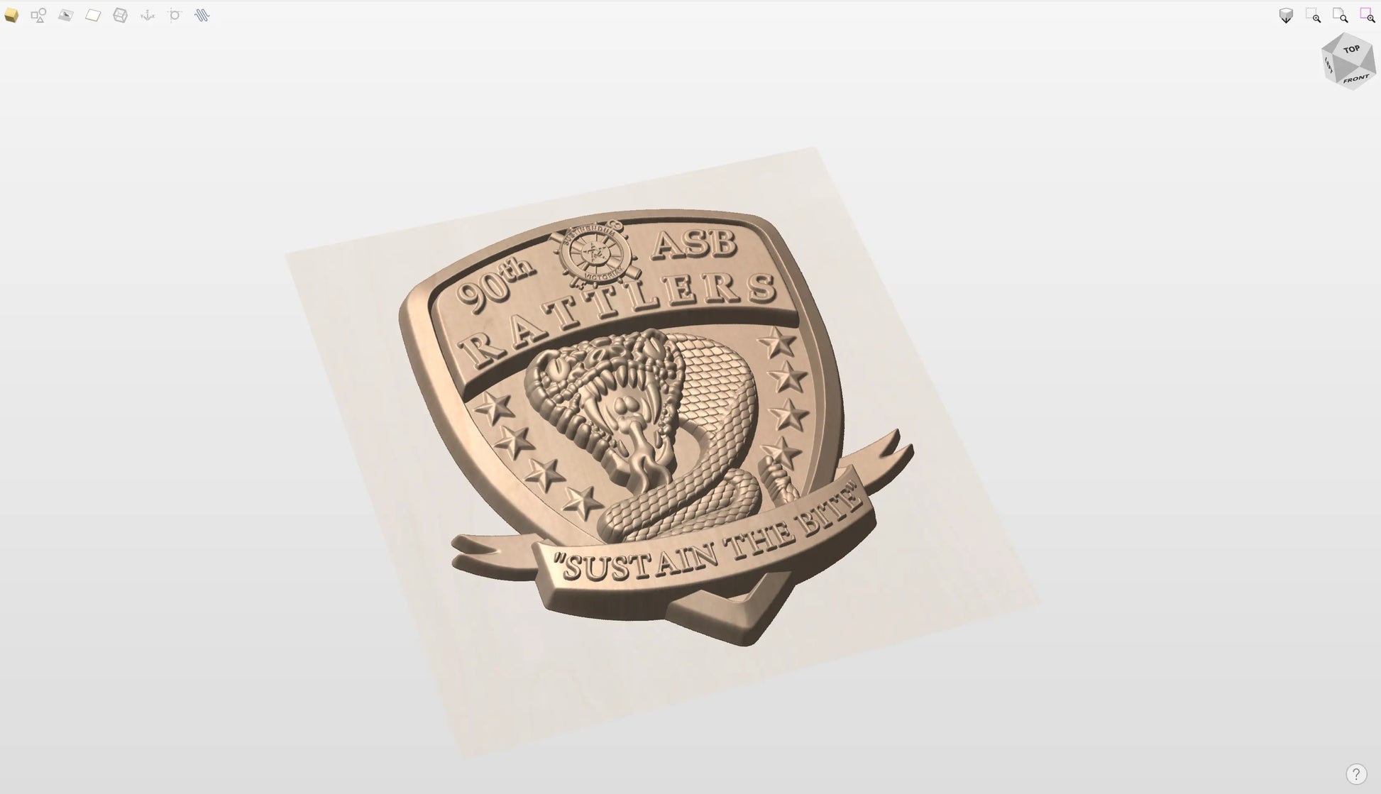 CNC File I  US Army 90th Aviation Support Battalion Unit Patch 3D Model I  RathTech Design My Store