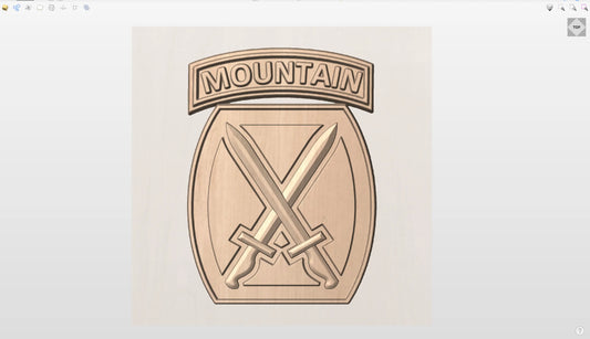 CNC File I  US Army 10th Mountain Division Unit Patch 3D Model I  RathTech Design My Store