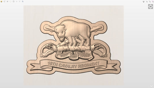 CNC File I  US Army 10th Cavalry Regiment Crest Cross Sabers 3D Model I  RathTech Design - My Store