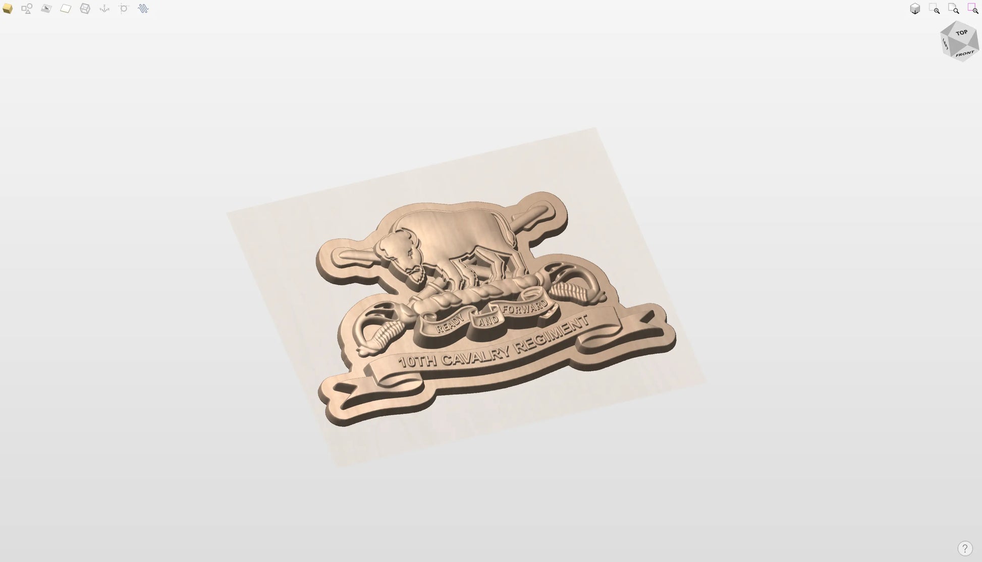 CNC File I  US Army 10th Cavalry Regiment Crest Cross Sabers 3D Model I  RathTech Design - My Store