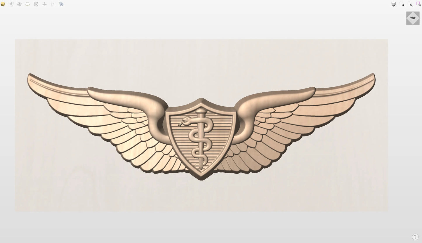 CNC File I US Army Basic Flight Surgeon Wings 3D Model I  RathTech Design My Store