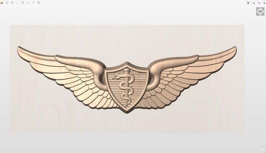 CNC File I US Army Basic Flight Surgeon Wings 3D Model I  RathTech Design My Store