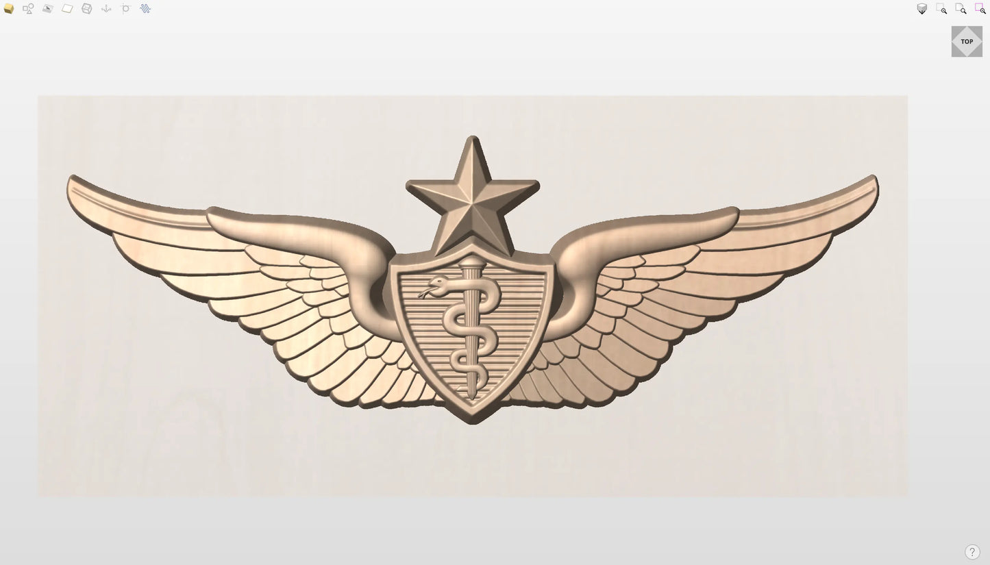 CNC File I US Army Senior Flight Surgeon Wings 3D Model I  RathTech Design My Store