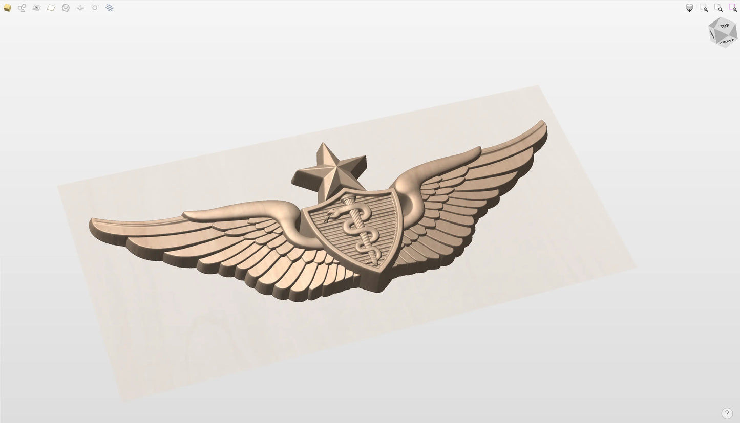 CNC File I US Army Senior Flight Surgeon Wings 3D Model I  RathTech Design My Store