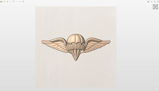 CNC File I  US Army Rigger Badge 3D Model I RathTech Design My Store