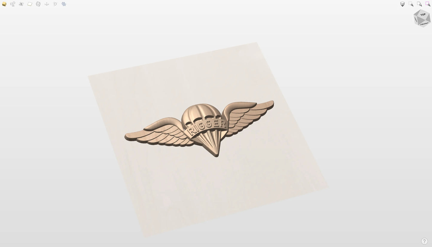 CNC File I  US Army Rigger Badge 3D Model I RathTech Design My Store
