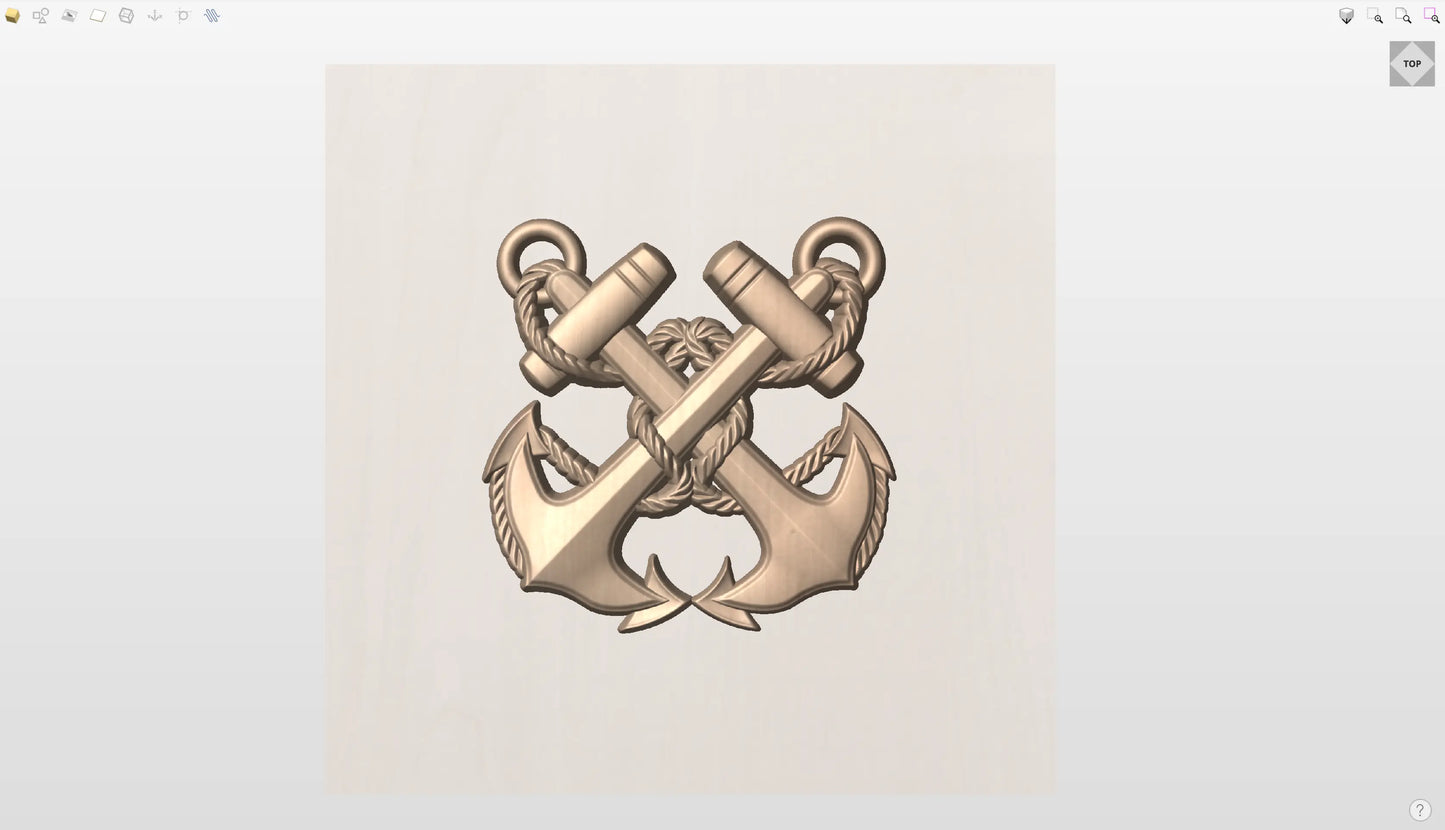 CNC File I US Coast Guard CWO Boatswain's Mate Insignia 3D Model I  RathTech Design My Store