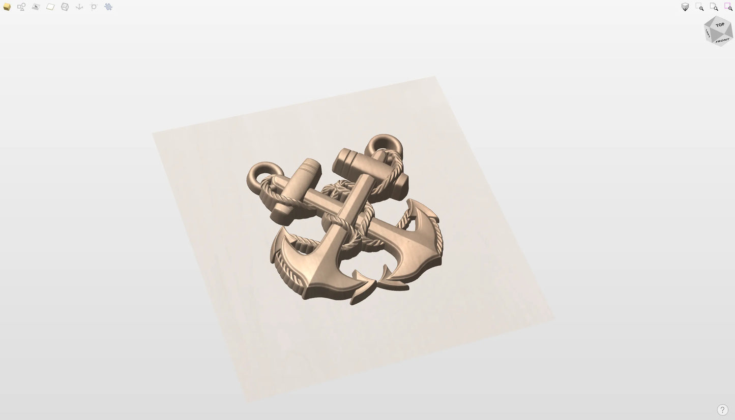 CNC File I US Coast Guard CWO Boatswain's Mate Insignia 3D Model I  RathTech Design My Store