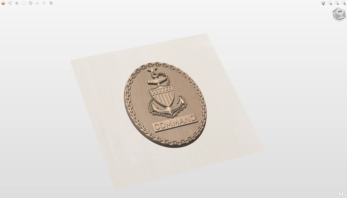 CNC File I US Coast Guard Command Chief Petty Officer Badge E8 3d Model I  RathTech Design My Store