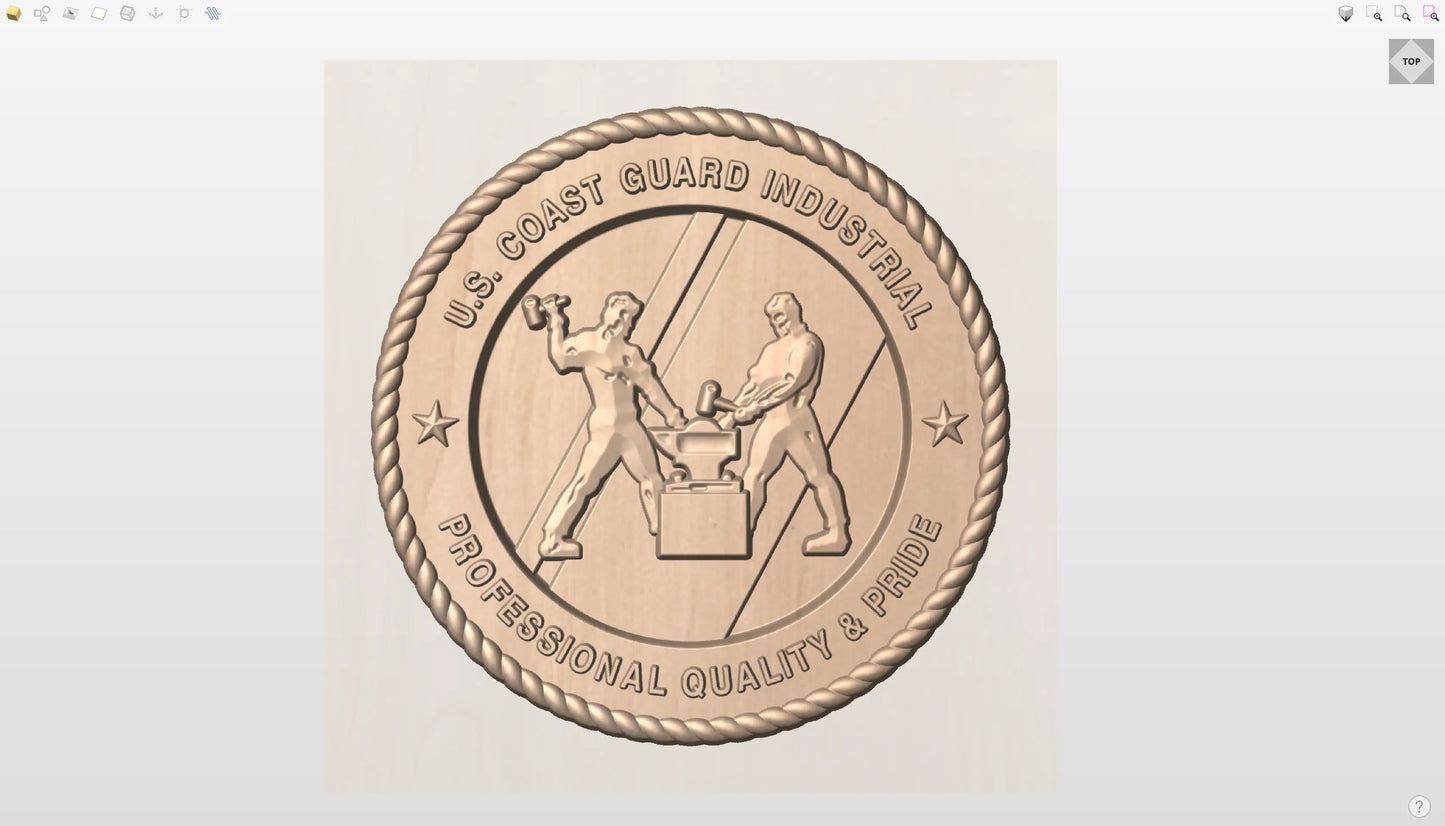 CNC File I US Coast Guard Industrial Seal 3D Model I  RathTech Design My Store
