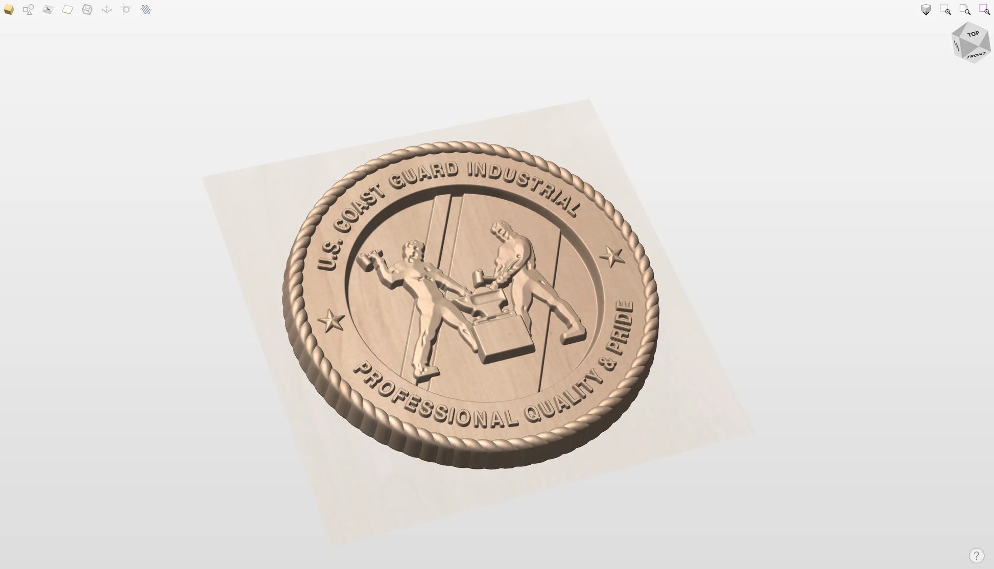 CNC File I US Coast Guard Industrial Seal 3D Model I  RathTech Design My Store