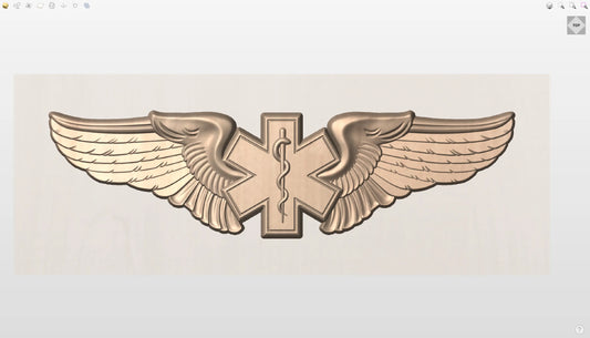 CNC File I Paramedic Star of Life Wings Wings 3D Model I  RathTech Design My Store