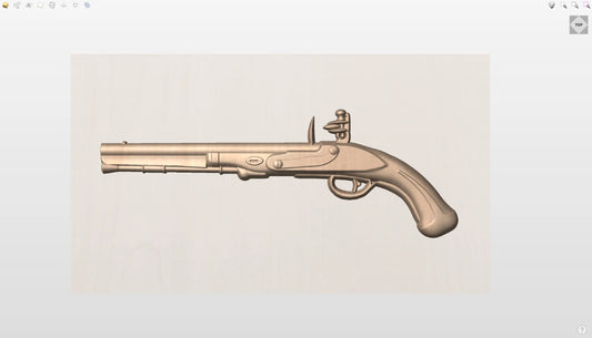 CNC File I  Flintlock Pistol Version 2 3D Model I  RathTech Design My Store