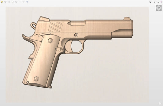 CNC File I 1911 Pistol Plain Version 3D Model I  RathTech Design - My Store