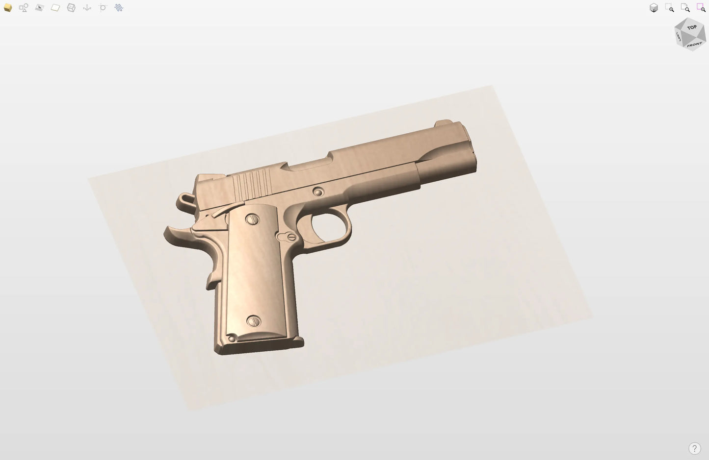 CNC File I 1911 Pistol Plain Version 3D Model I  RathTech Design - My Store