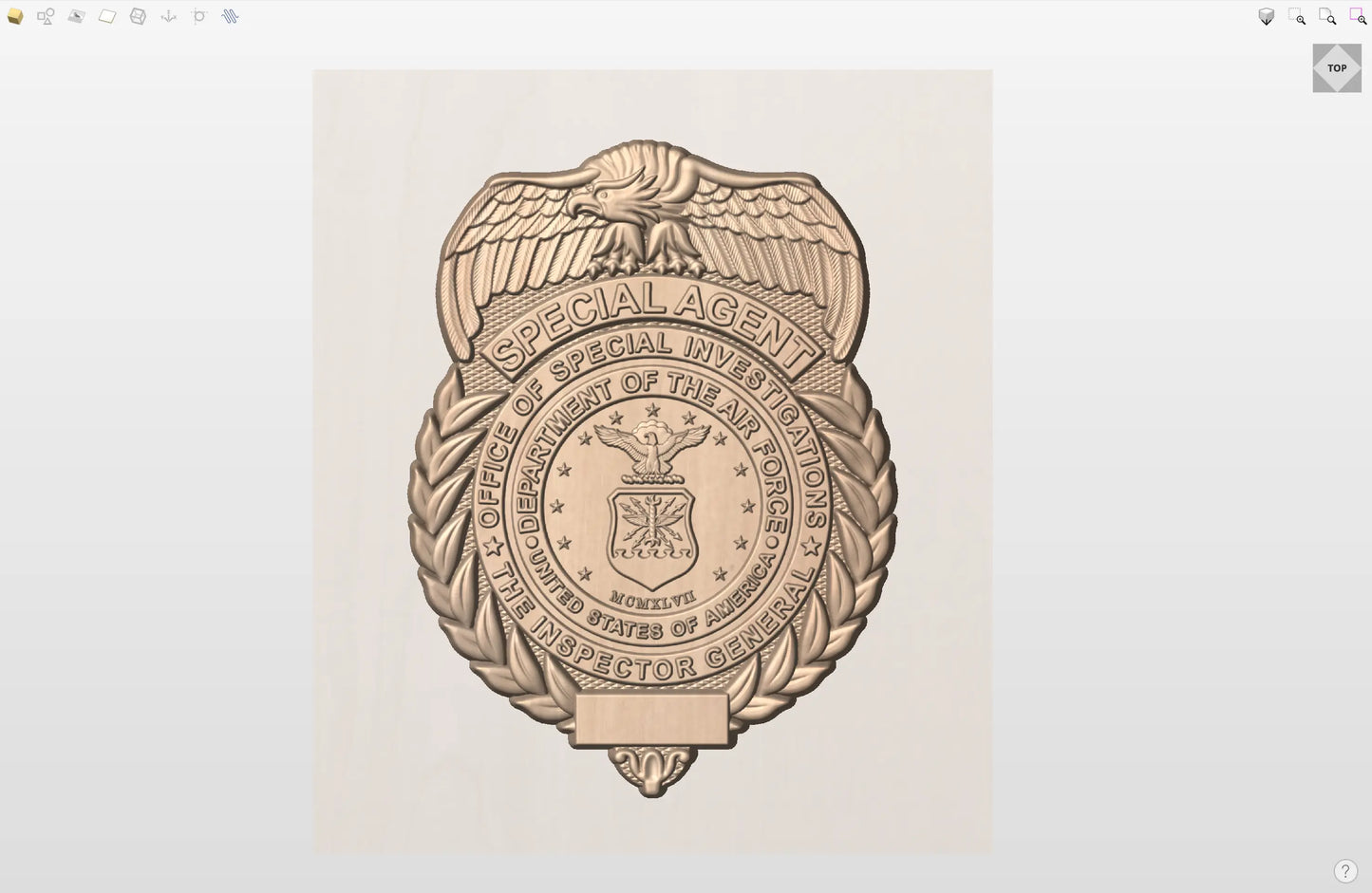 CNC File I  US Air Force Office of Special Investigations Badge 3D Model I  RathTech Design - My Store