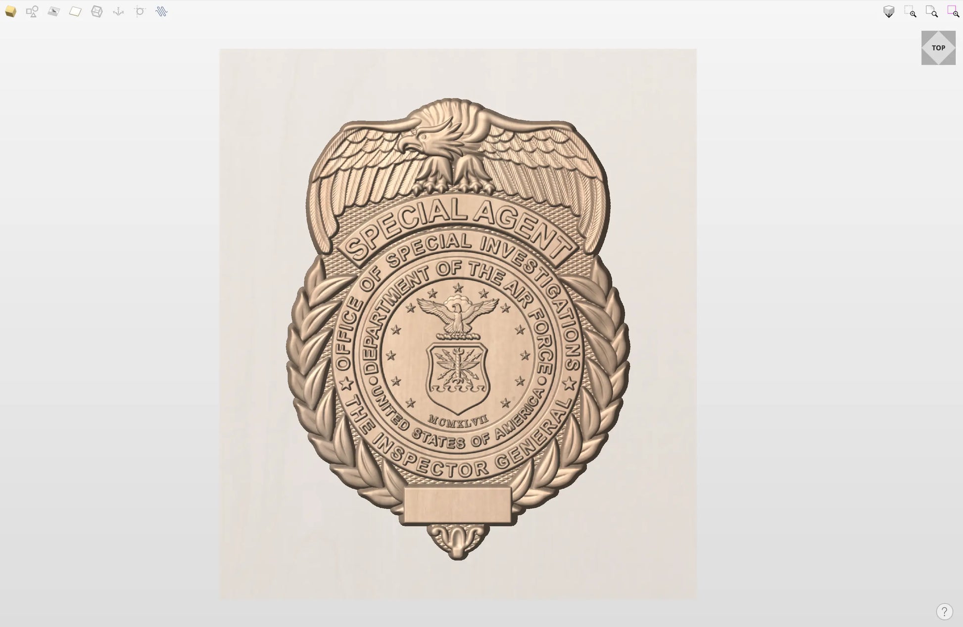 CNC File I  US Air Force Office of Special Investigations Badge 3D Model I  RathTech Design - My Store