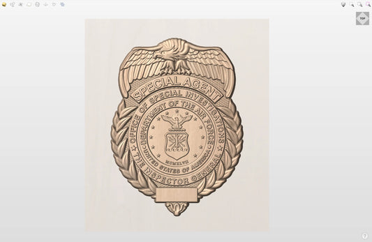 CNC File I  US Air Force Office of Special Investigations Badge 3D Model I  RathTech Design - My Store