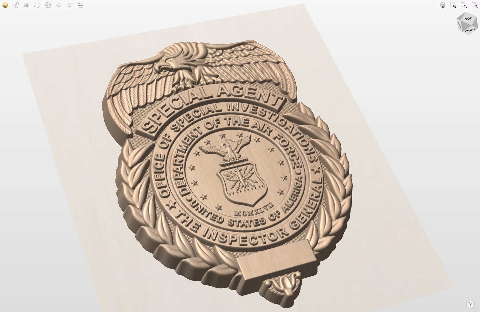 CNC File I  US Air Force Office of Special Investigations Badge 3D Model I  RathTech Design - My Store