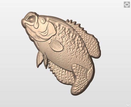CNC File l Animal l Crappie Fish 3D Model l RathTech Design
