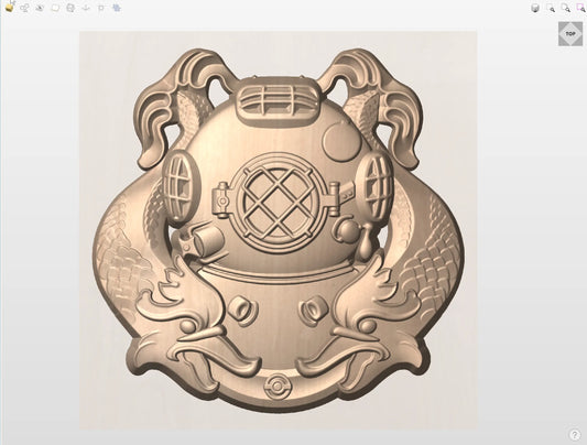 CNC File I US Military l US Navy 1st Class Diver Badge 3D Model I  RathTech Design
