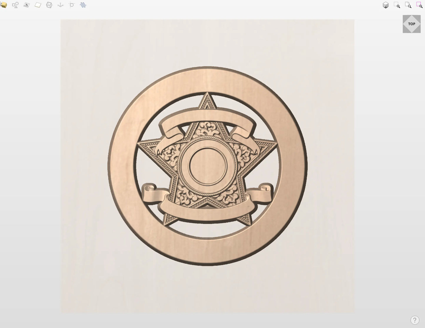 CNC File I Sheriff's Generic Badge Version 1 3D Model I  RathTech Design